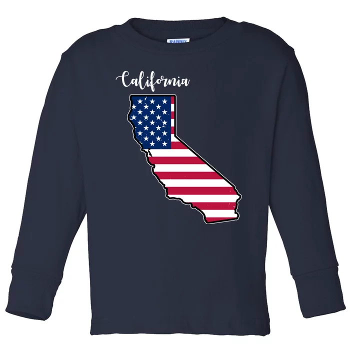 California United States Map Toddler Long Sleeve Shirt