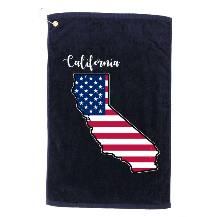 California United States Map Platinum Collection Golf Towel