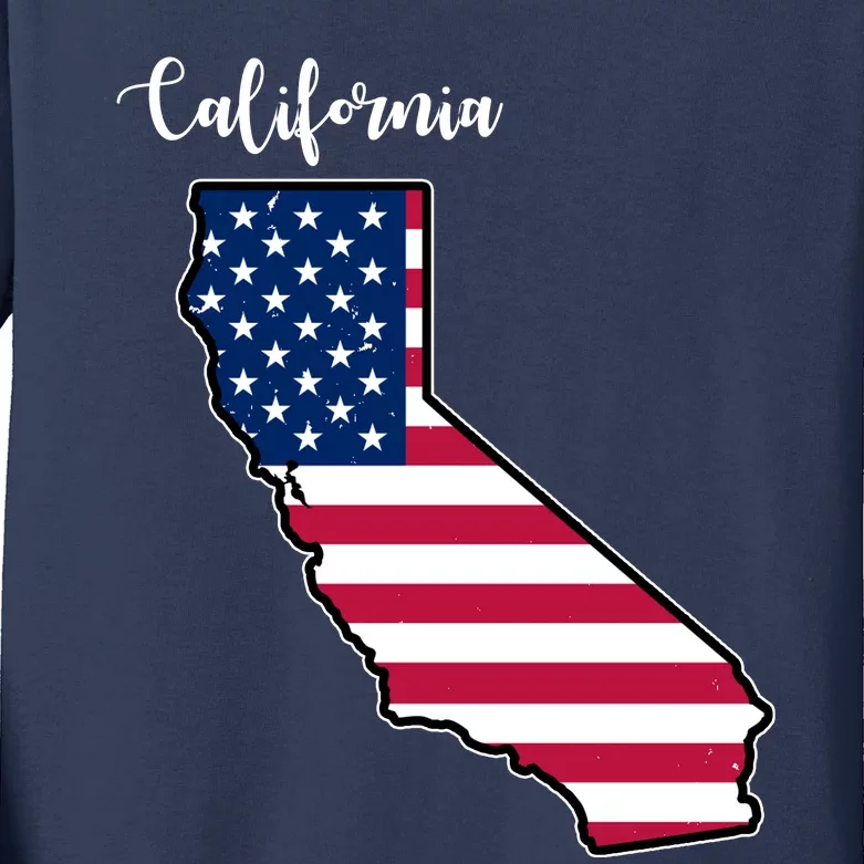 California United States Map Kids Long Sleeve Shirt