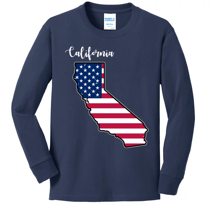 California United States Map Kids Long Sleeve Shirt