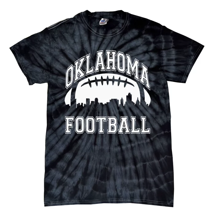 College University Style Oklahoma Sports Team Football Tie-Dye T-Shirt