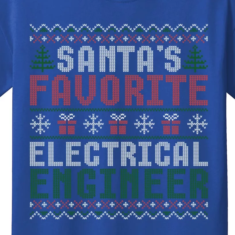 Christmas Ugly Sweater Funny Santa Claus Electrical Engineer Great Gift Kids T-Shirt