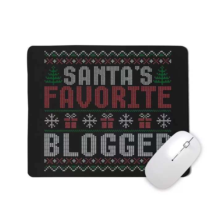 Christmas Ugly Sweater Funny Santa Claus Blogger Mousepad