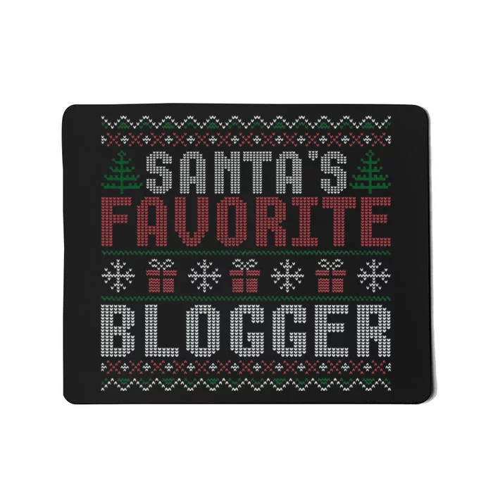 Christmas Ugly Sweater Funny Santa Claus Blogger Mousepad