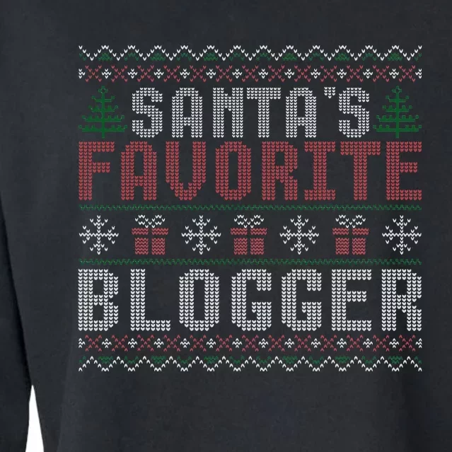 Christmas Ugly Sweater Funny Santa Claus Blogger Cropped Pullover Crew