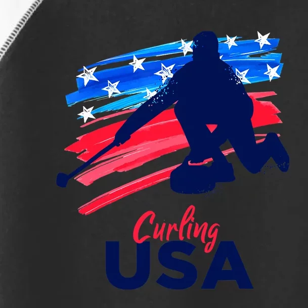 Curling USA Support The Team USA Flag Curl Clean Toddler Fine Jersey T-Shirt