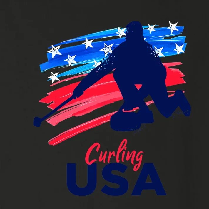 Curling USA Support The Team USA Flag Curl Clean Toddler Long Sleeve Shirt