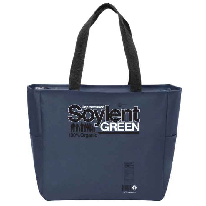 Contents Unprocessed Soylent Green (On Green) Zip Tote Bag