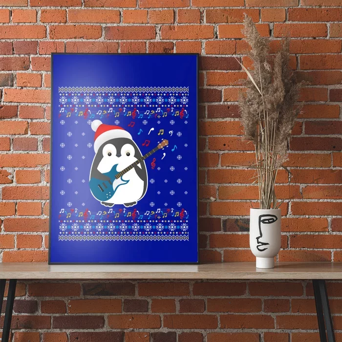 Christmas Ugly Sweater Xmas Family Matching Penguin Guitar Cute Gift Poster