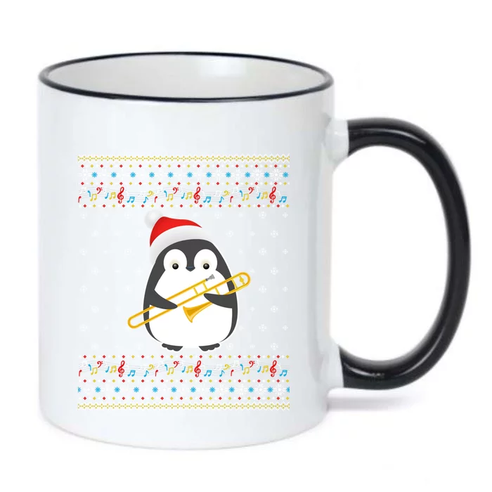 Christmas Ugly Sweater Xmas Penguin Trombone Player Family Great Gift Black Color Changing Mug