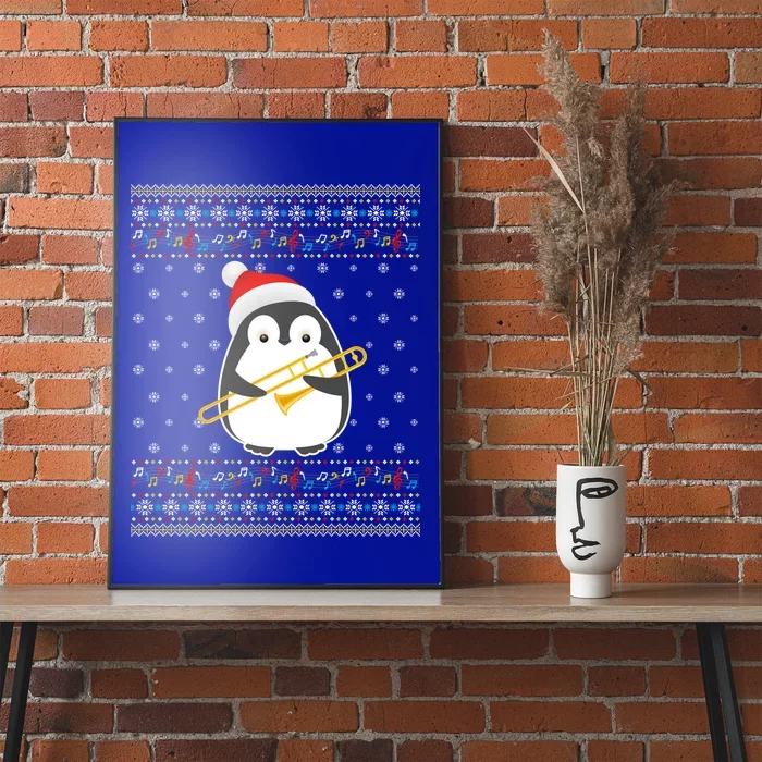 Christmas Ugly Sweater Xmas Penguin Trombone Player Family Great Gift Poster