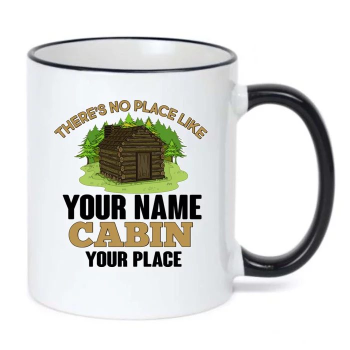 Custom Cabin Camping Trip Personalize Black Color Changing Mug