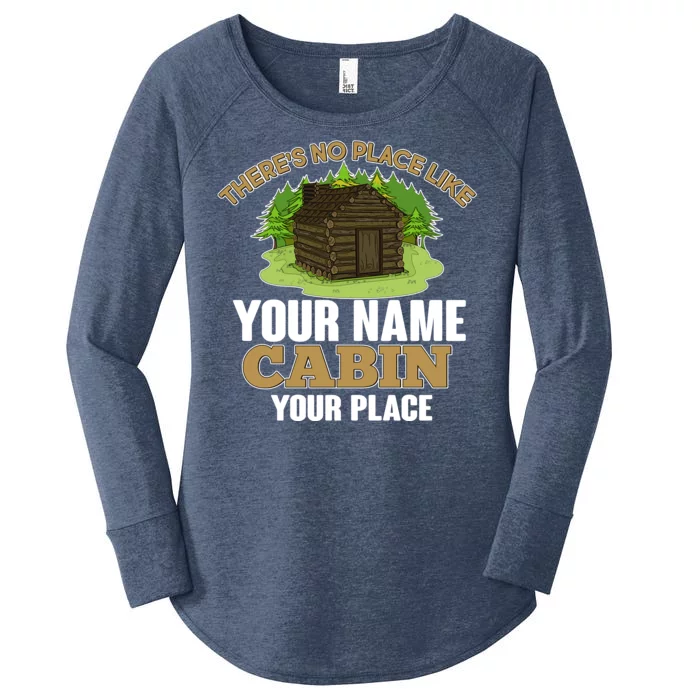 Custom Cabin Camping Trip Personalize Women's Perfect Tri Tunic Long Sleeve Shirt