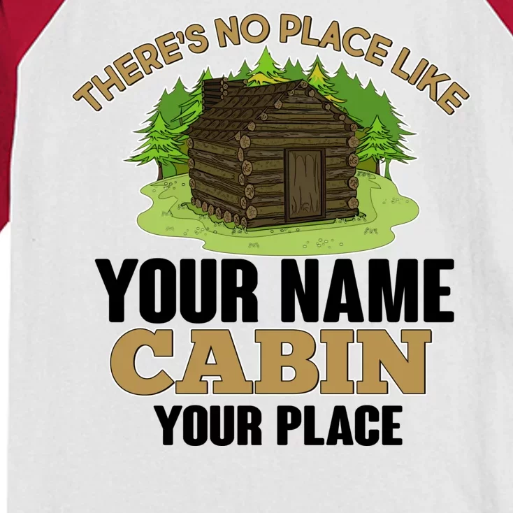 Custom Cabin Camping Trip Personalize Kids Colorblock Raglan Jersey