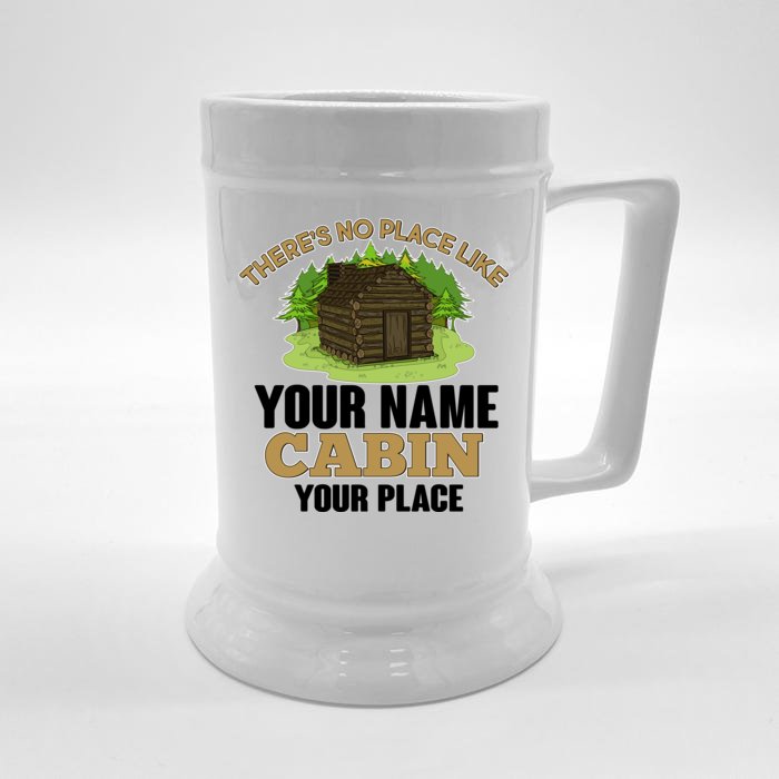 Custom Cabin Camping Trip Personalize Front & Back Beer Stein