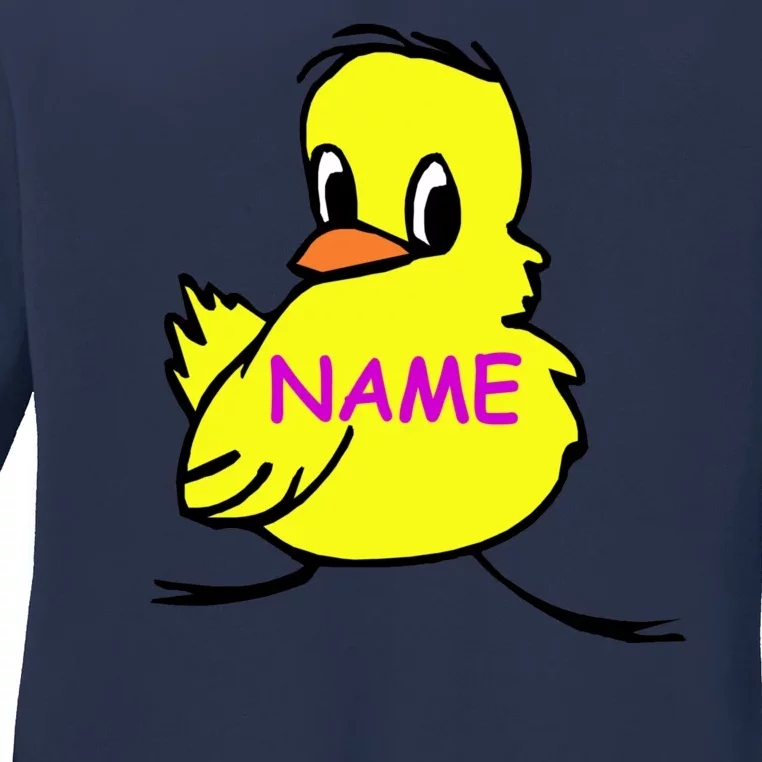 Custom Chick Funny Cute Personalize Ladies Long Sleeve Shirt