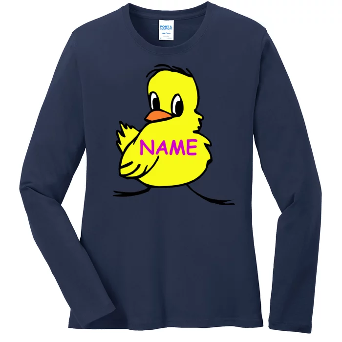 Custom Chick Funny Cute Personalize Ladies Long Sleeve Shirt