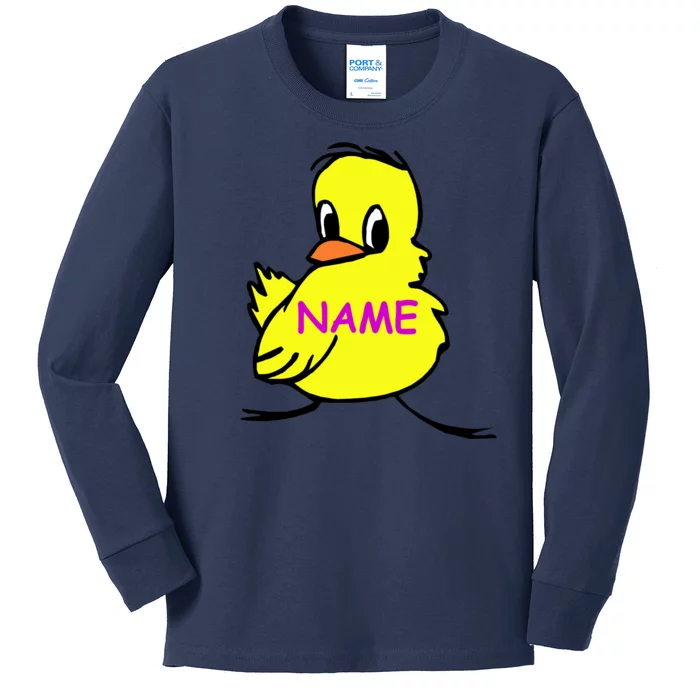 Custom Chick Funny Cute Personalize Kids Long Sleeve Shirt