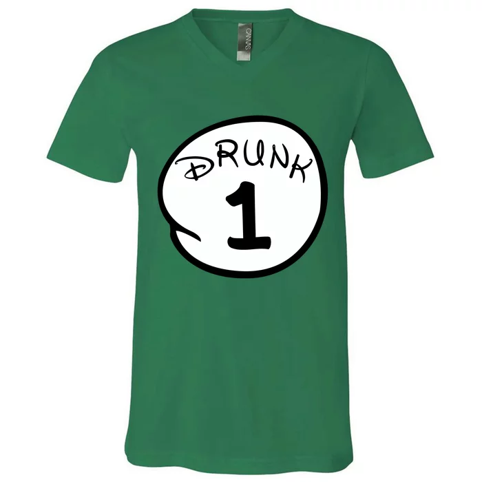 Custom Drunk 1 2 3 4 5 Personalize V-Neck T-Shirt