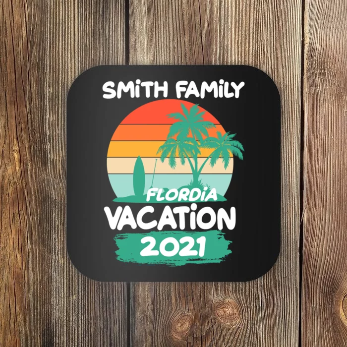 Custom Family Vacation Personalize Design Coaster