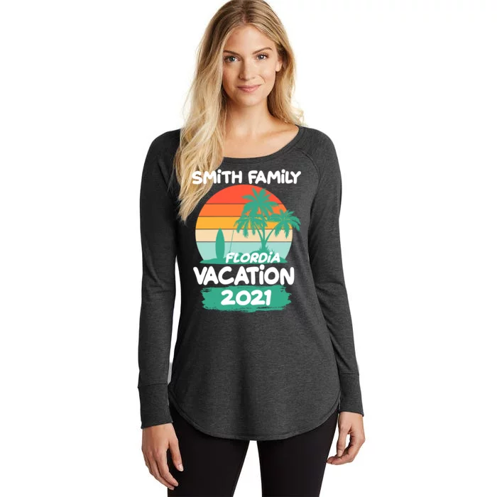 Custom Family Vacation Personalize Design Women's Perfect Tri Tunic Long Sleeve Shirt