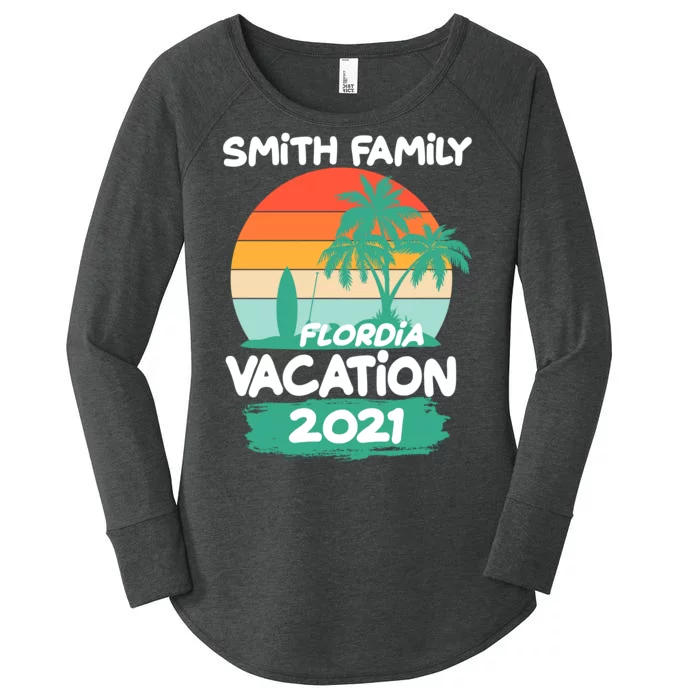 Custom Family Vacation Personalize Design Women's Perfect Tri Tunic Long Sleeve Shirt