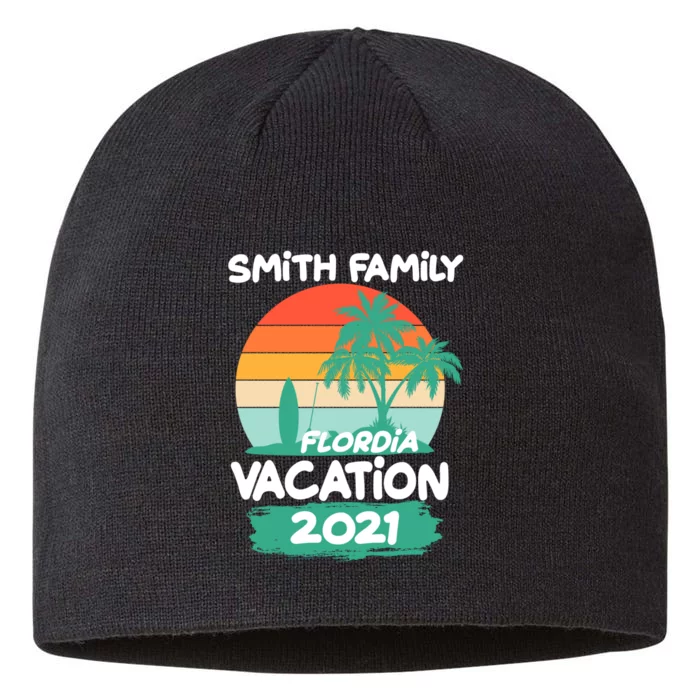 Custom Family Vacation Personalize Design 8 1/2in Sustainable Knit Beanie