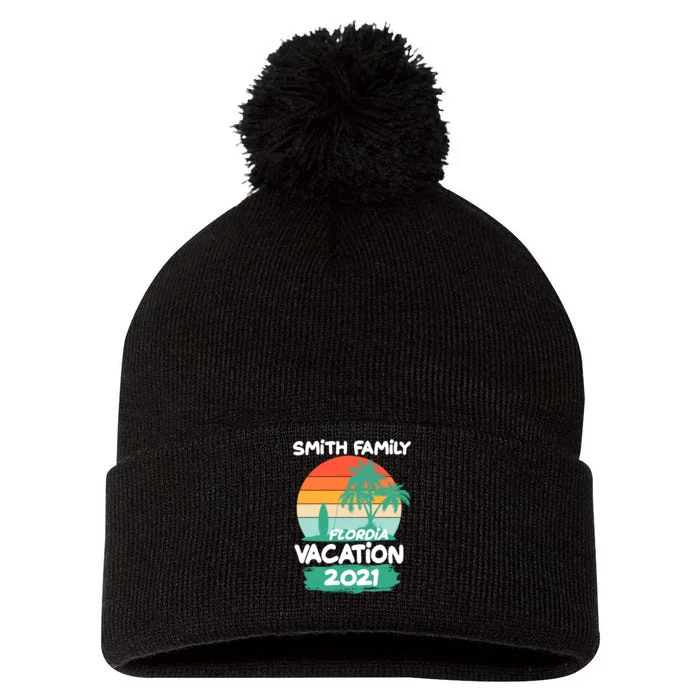 Custom Family Vacation Personalize Design Pom Pom 12in Knit Beanie