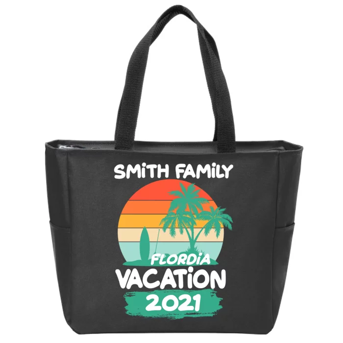 Custom Family Vacation Personalize Design Zip Tote Bag