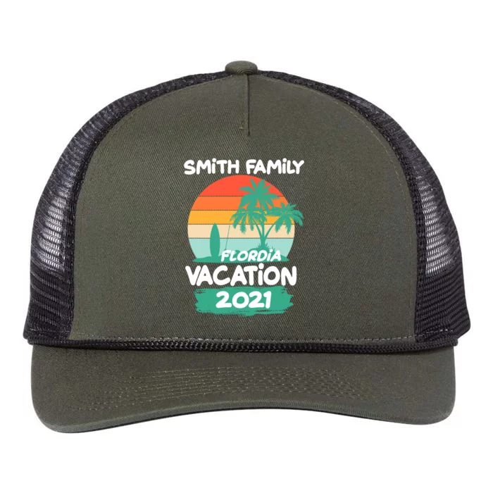 Custom Family Vacation Personalize Design Retro Rope Trucker Hat Cap