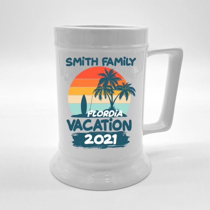 Custom Family Vacation Personalize Design Front & Back Beer Stein