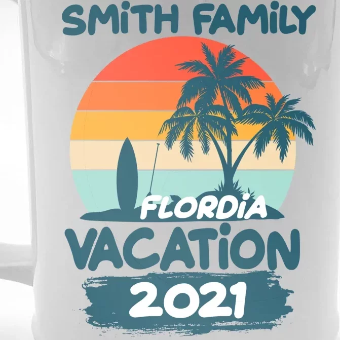 Custom Family Vacation Personalize Design Front & Back Beer Stein