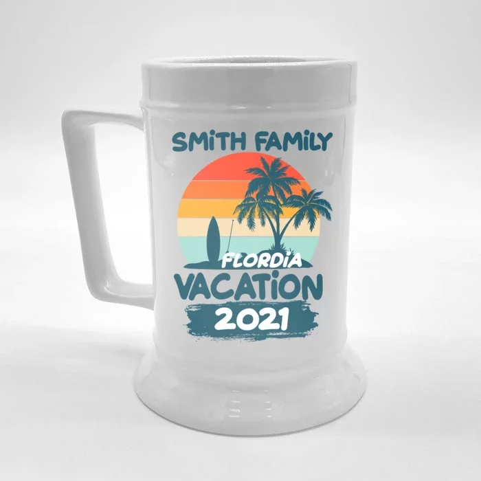 Custom Family Vacation Personalize Design Front & Back Beer Stein