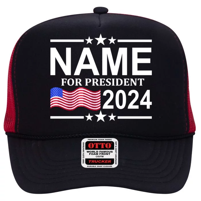 Custom Name For Present 2024 Election High Crown Mesh Trucker Hat