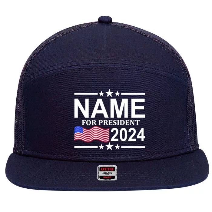 Custom Name For Present 2024 Election 7 Panel Mesh Trucker Snapback Hat