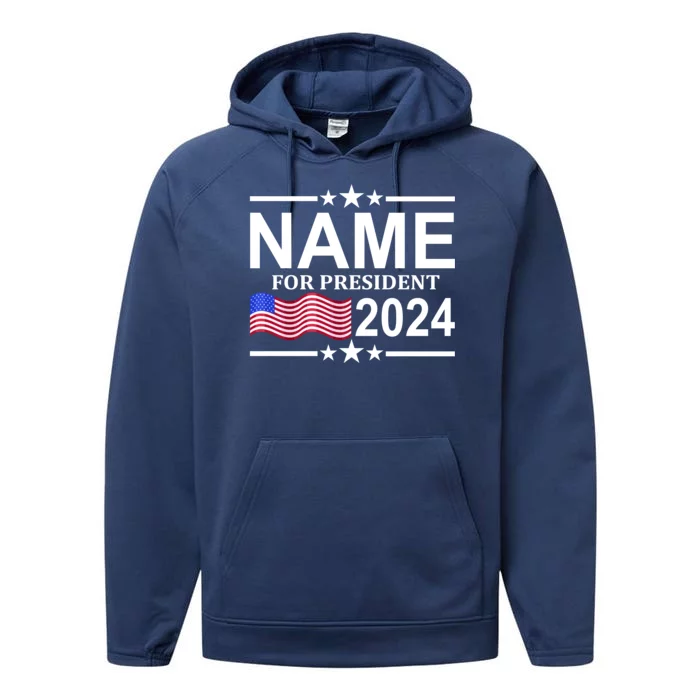 Custom Name For Present 2024 Election Performance Fleece Hoodie