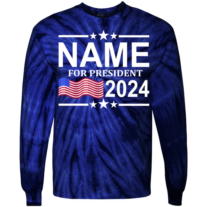 Custom Name For Present 2024 Election Tie-Dye Long Sleeve Shirt