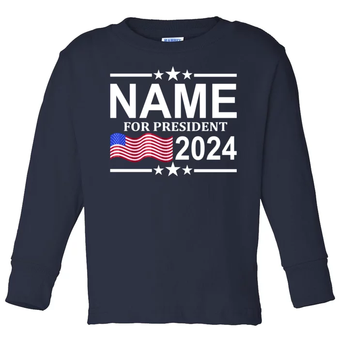 Custom Name For Present 2024 Election Toddler Long Sleeve Shirt