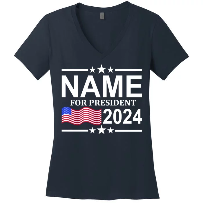 Custom Name For Present 2024 Election Women's V-Neck T-Shirt