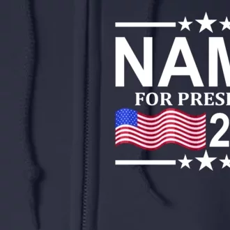 Custom Name For Present 2024 Election Full Zip Hoodie