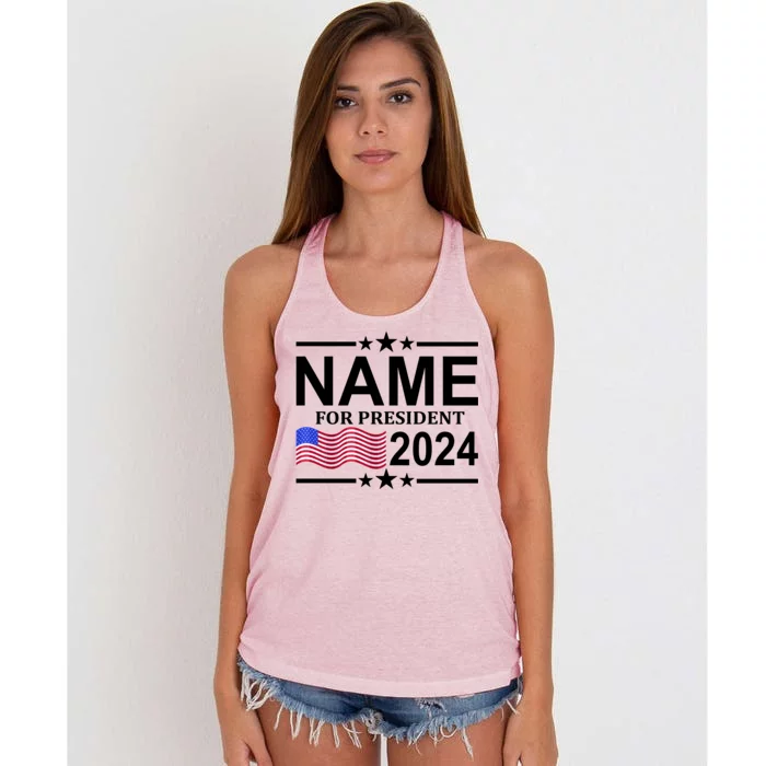 Custom Name For Present 2024 Election Women's Knotted Racerback Tank