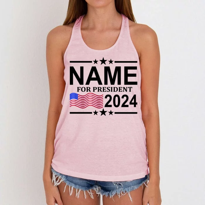 Custom Name For Present 2024 Election Women's Knotted Racerback Tank