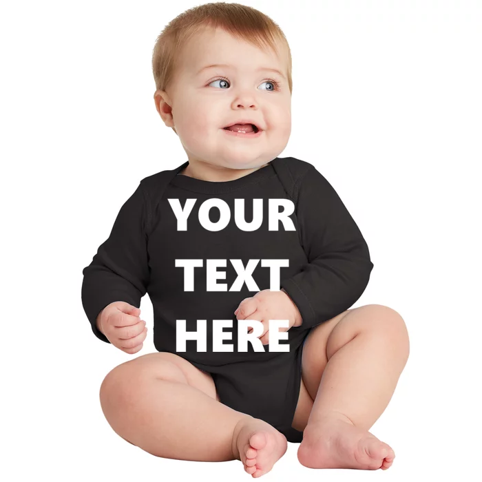 Custom Personalized Text Family Matching Baby Long Sleeve Bodysuit