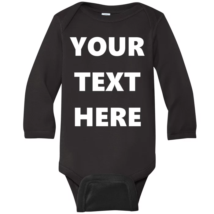 Custom Personalized Text Family Matching Baby Long Sleeve Bodysuit