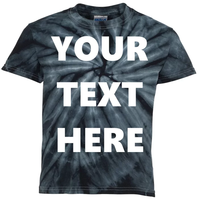 Custom Personalized Text Family Matching Kids Tie-Dye T-Shirt