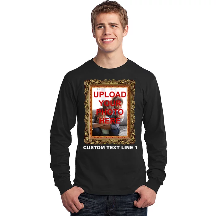 Custom Picture Frame Personalized Text And Photo Long Sleeve Shirt