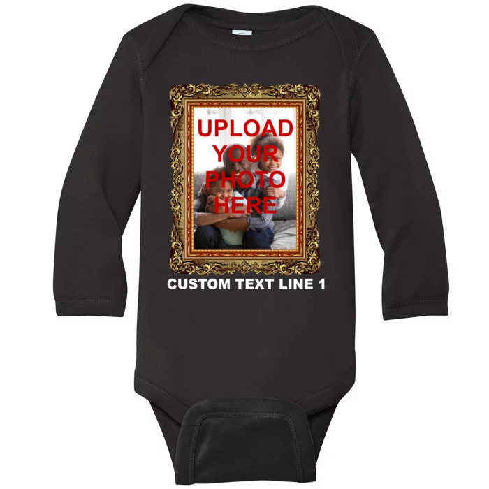 Custom Picture Frame Personalized Text And Photo Baby Long Sleeve Bodysuit