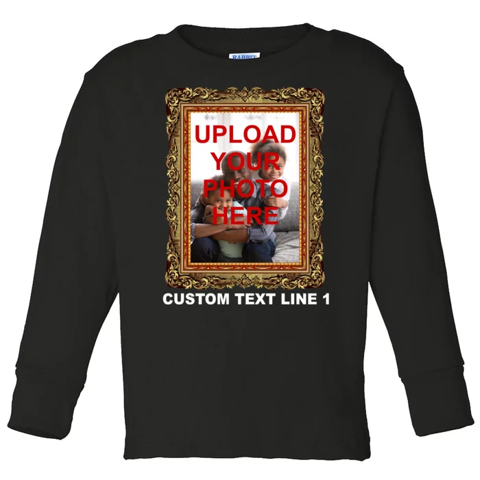 Custom Picture Frame Personalized Text And Photo Toddler Long Sleeve Shirt