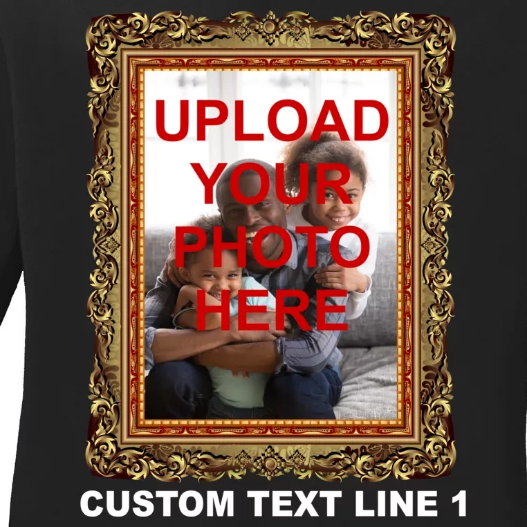 Custom Picture Frame Personalized Text And Photo Ladies Long Sleeve Shirt