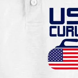 Curling USA Team American Flag Curl Winter Sports Lovers Dry Zone Grid Performance Polo